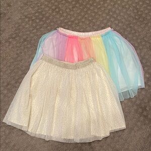 Tulle Skirt Bundle 
Like New
Cream and Gold:OshKosh size10
Rainbow:H&M size6x/7